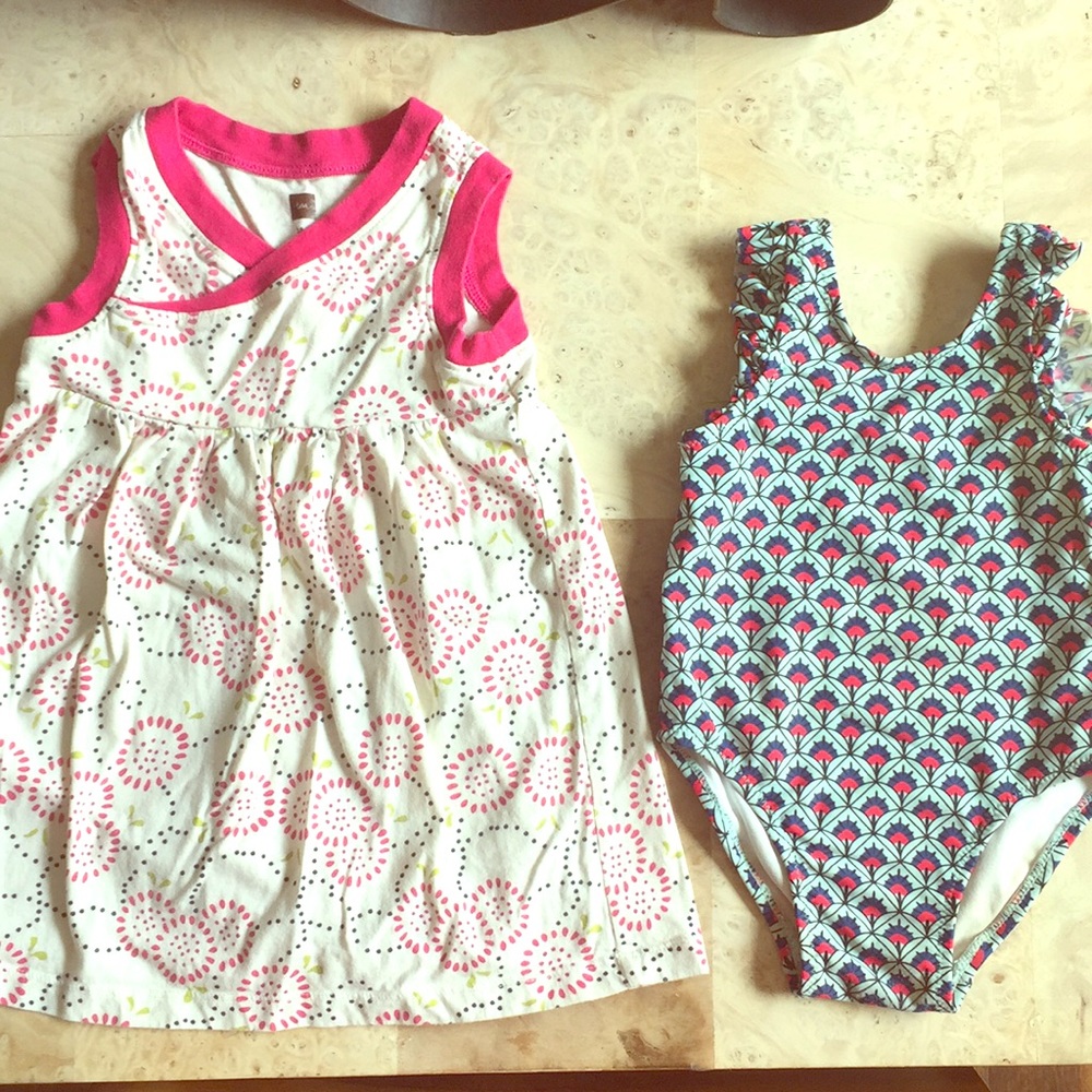 Tea Collection wrap dress and swimsuit 18-25 m